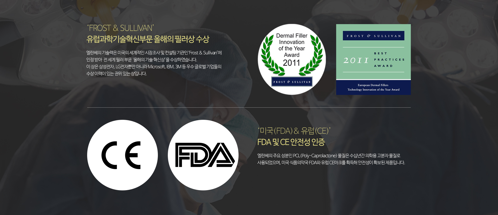 유럽과학기술혁신부문 올해의 필러상 수상, FDA 및 CE 안전성 인증